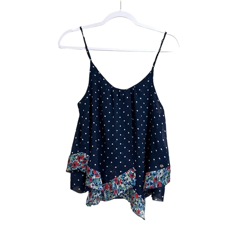Abercrombie & Fitch Polka Dot‎ Sleeveless Top Women's S Navy Floral Lightweight